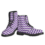 Purple And White Chevron Pattern Print Backpack