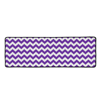 Purple And White Chevron Pattern Print Long Kitchen Mat