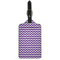 Purple And White Chevron Pattern Print Luggage Tag