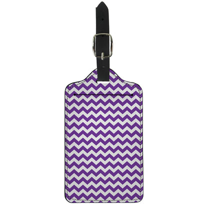 Purple And White Chevron Pattern Print Luggage Tag
