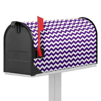 Purple And White Chevron Pattern Print Mailbox Cover