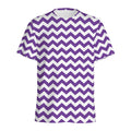 Purple And White Chevron Pattern Print Men's Athletic T-Shirt