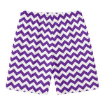 Purple And White Chevron Pattern Print Men's Swim Trunks