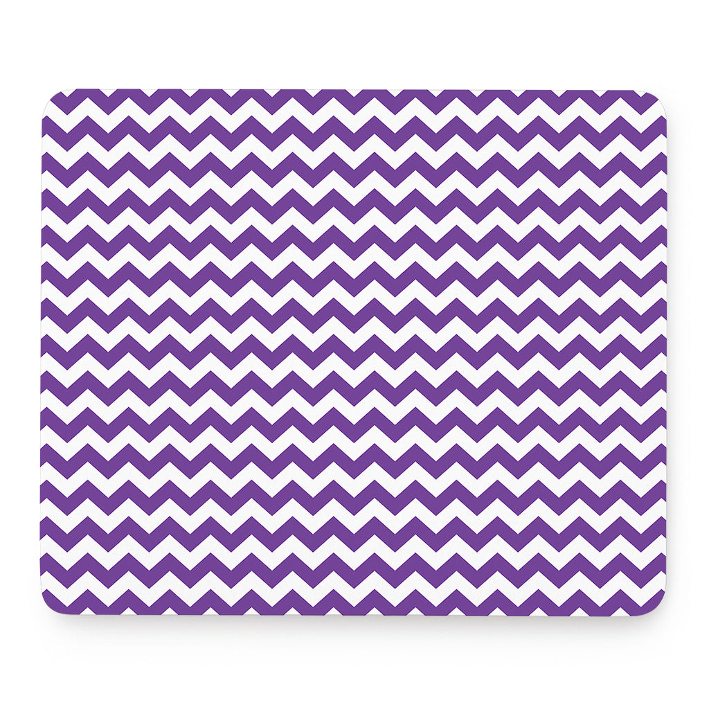 Purple And White Chevron Pattern Print Mouse Pad