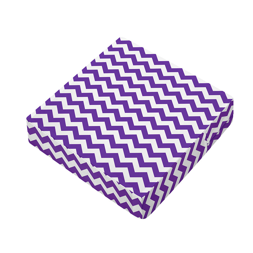 Purple And White Chevron Pattern Print Outdoor Seat Cushion Cover