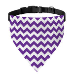 Purple And White Chevron Pattern Print Over The Collar Dog Bandana