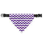 Purple And White Chevron Pattern Print Over The Collar Dog Bandana
