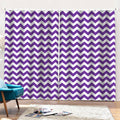 Purple And White Chevron Pattern Print Pencil Pleat Curtains