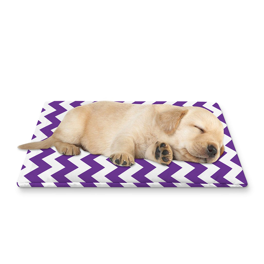 Purple And White Chevron Pattern Print Pet Cooling Mat Cover