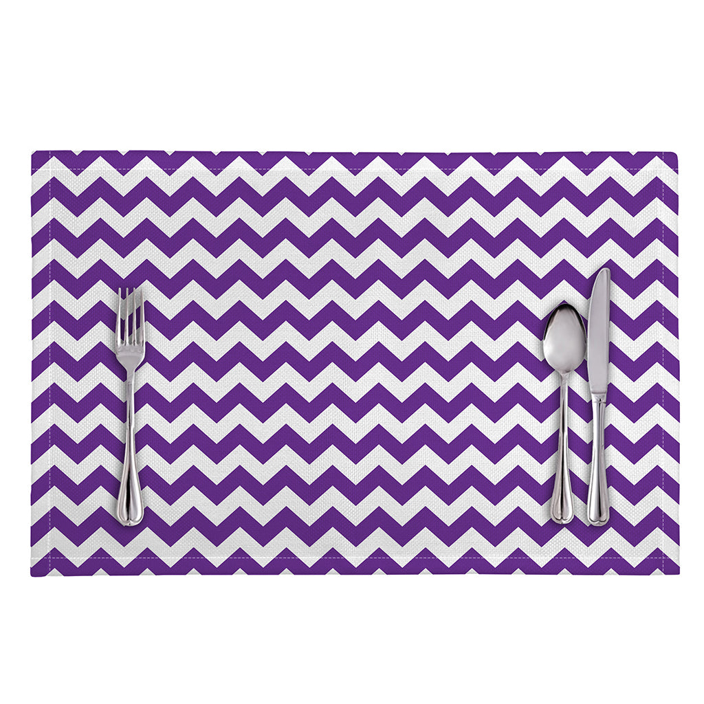 Purple And White Chevron Pattern Print Placemat