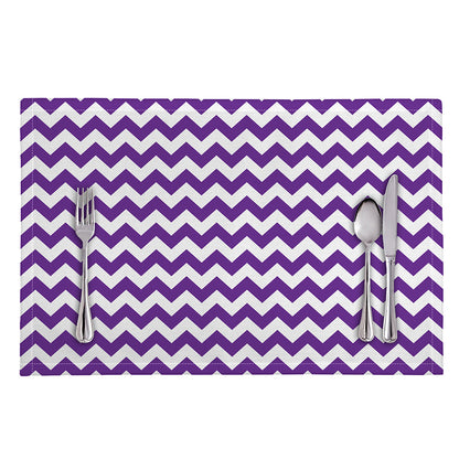 Purple And White Chevron Pattern Print Placemat