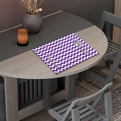 Purple And White Chevron Pattern Print Placemat
