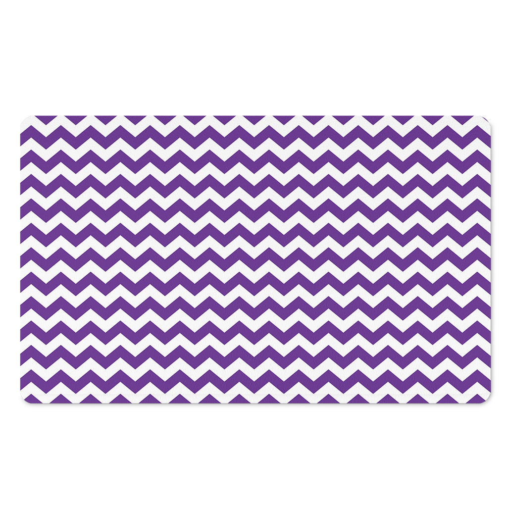 Purple And White Chevron Pattern Print Polyester Doormat
