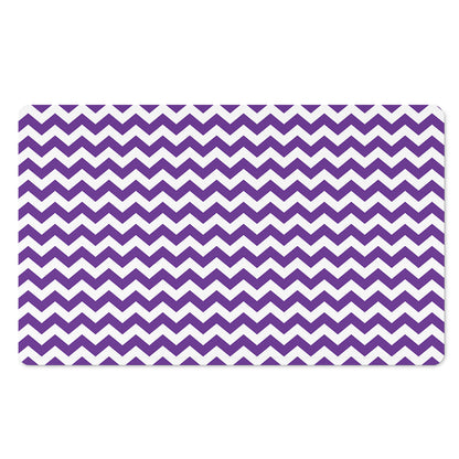 Purple And White Chevron Pattern Print Polyester Doormat