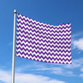 Purple And White Chevron Pattern Print Polyester Flag