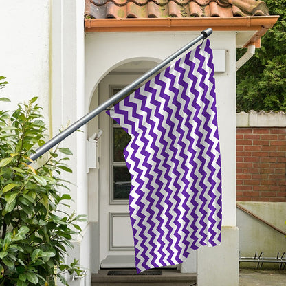 Purple And White Chevron Pattern Print Polyester Flag