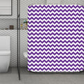 Purple And White Chevron Pattern Print Polyester Shower Curtain