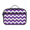 Purple And White Chevron Pattern Print Portable Lunch Bag