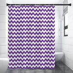 Purple And White Chevron Pattern Print Premium Shower Curtain