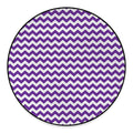 Purple And White Chevron Pattern Print Round Floor Mat