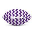 Purple And White Chevron Pattern Print Rugby Ball