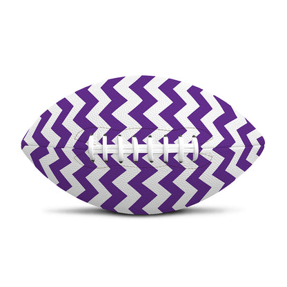 Purple And White Chevron Pattern Print Rugby Ball