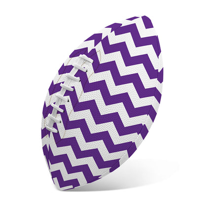 Purple And White Chevron Pattern Print Rugby Ball