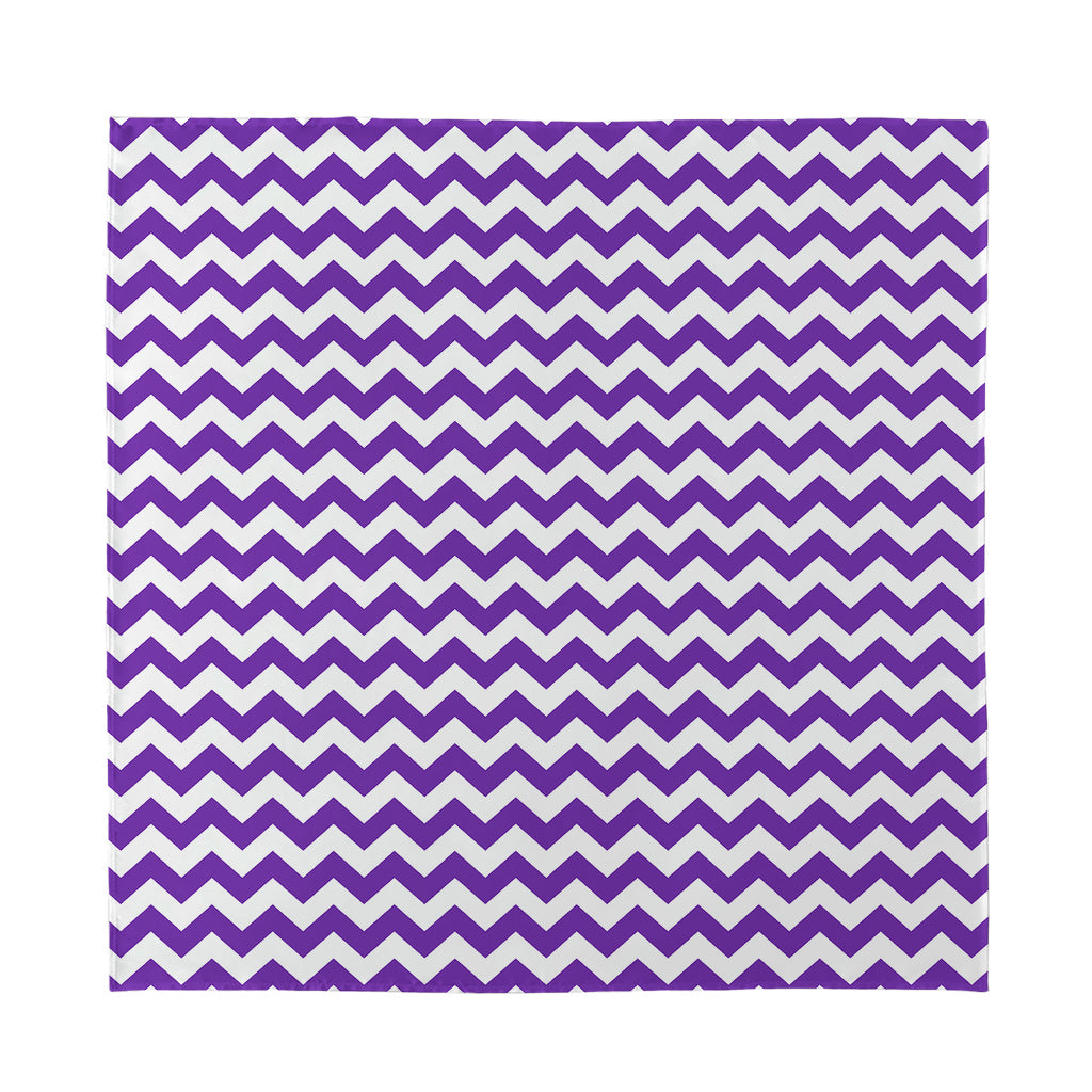 Purple And White Chevron Pattern Print Silk Bandana