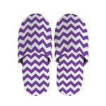 Purple And White Chevron Pattern Print Slippers