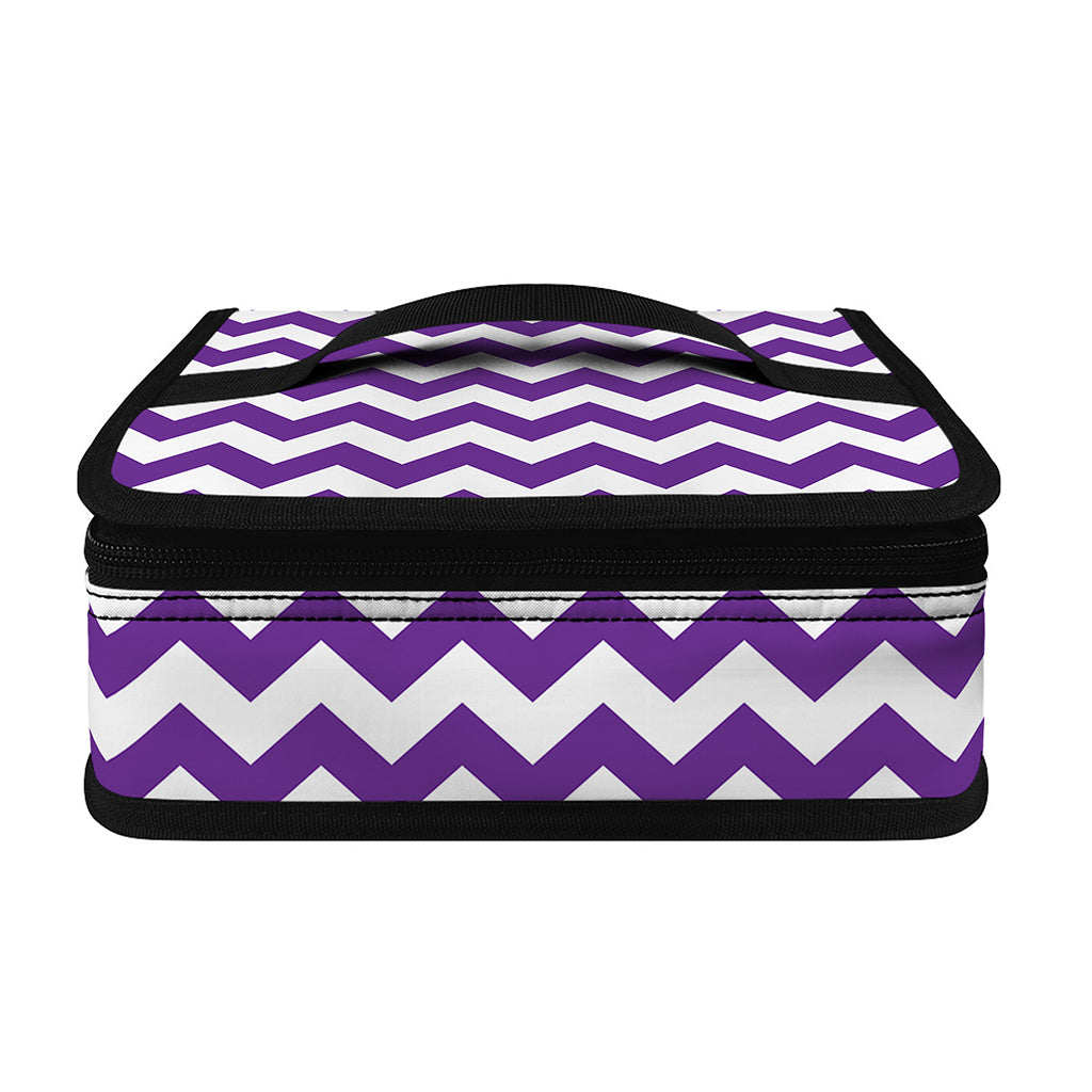 Purple And White Chevron Pattern Print Small Lunch Bag