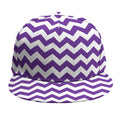 Purple And White Chevron Pattern Print Snapback Cap