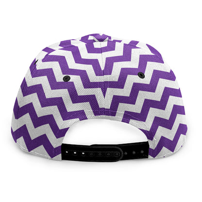 Purple And White Chevron Pattern Print Snapback Cap