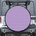 Purple And White Chevron Pattern Print Tire Cover