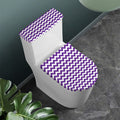 Purple And White Chevron Pattern Print Toilet Lid And Tank Cover Set