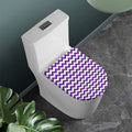 Purple And White Chevron Pattern Print Toilet Lid Cover