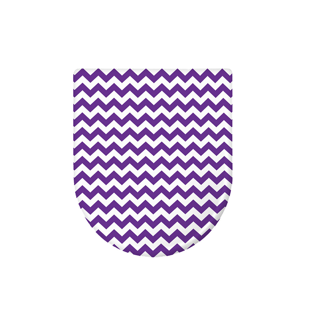 Purple And White Chevron Pattern Print Toilet Lid Cover