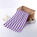 Purple And White Chevron Pattern Print Towel