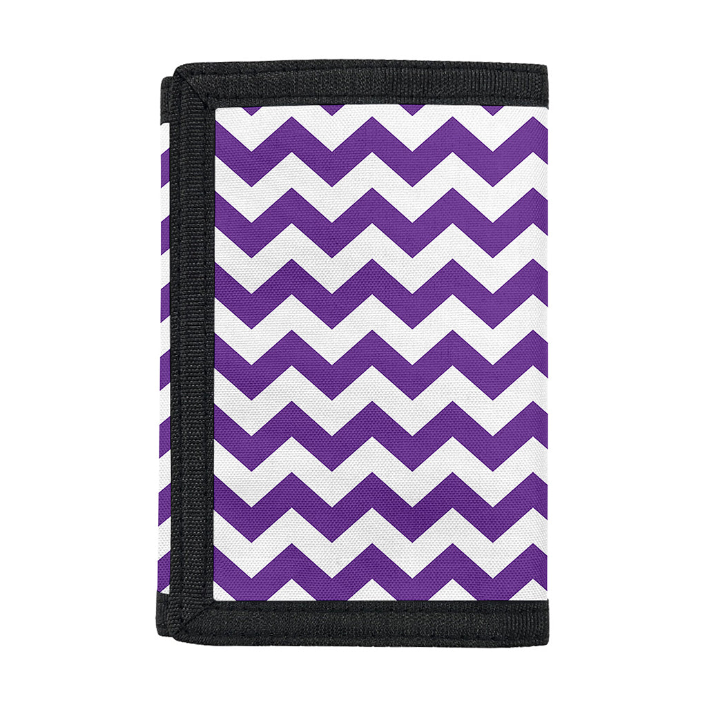 Purple And White Chevron Pattern Print Trifold Wallet