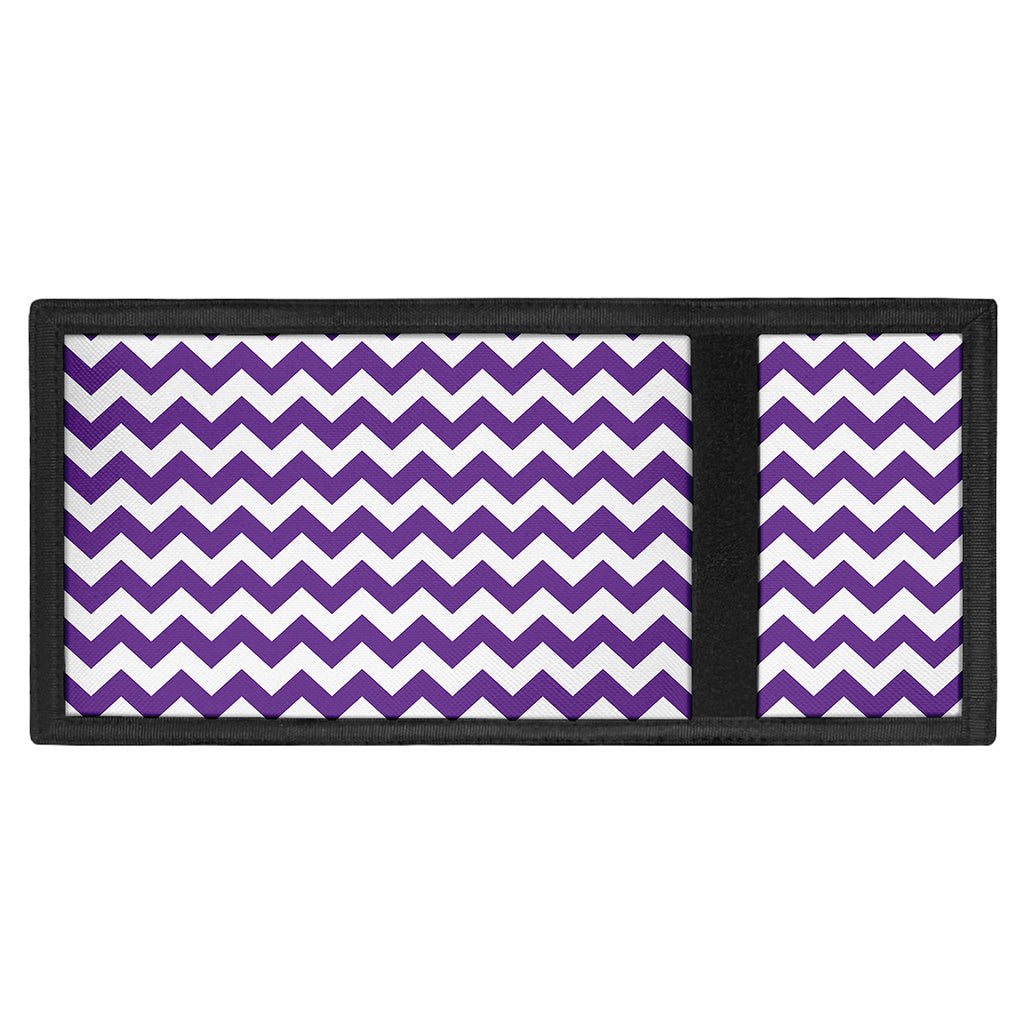 Purple And White Chevron Pattern Print Trifold Wallet