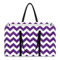 Purple And White Chevron Pattern Print Utility Tote Bag