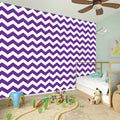 Purple And White Chevron Pattern Print Wall Sticker