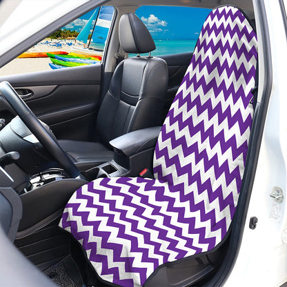 Purple And White Chevron Pattern Print Waterproof Car Seat Cover