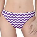Purple And White Chevron Pattern Print Women's Thong