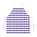 Purple And White Gingham Pattern Print Adjustable Apron