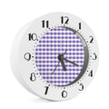 Purple And White Gingham Pattern Print Alarm Clock