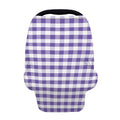 Purple And White Gingham Pattern Print Baby Seat Cover