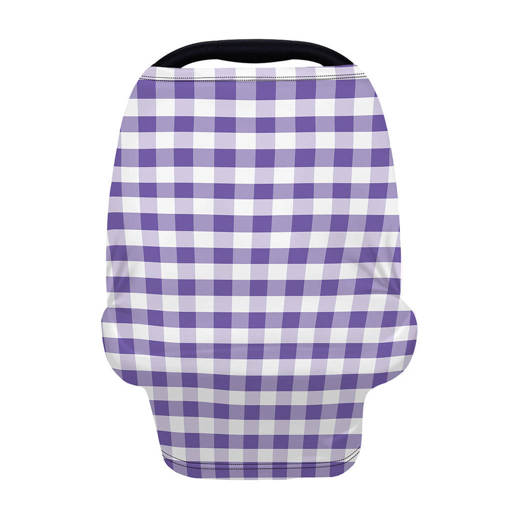 Purple And White Gingham Pattern Print Baby Seat Cover