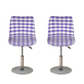 Purple And White Gingham Pattern Print Bar Stool Covers