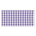 Purple And White Gingham Pattern Print Beach Towel