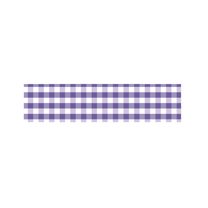 Purple And White Gingham Pattern Print Bed Runner